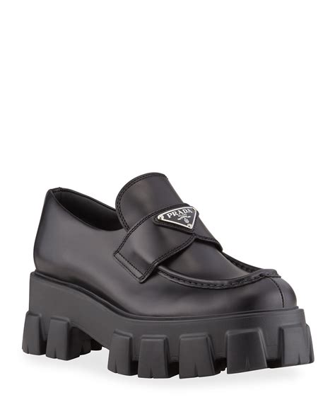 prada loafers 35|platform prada loafers.